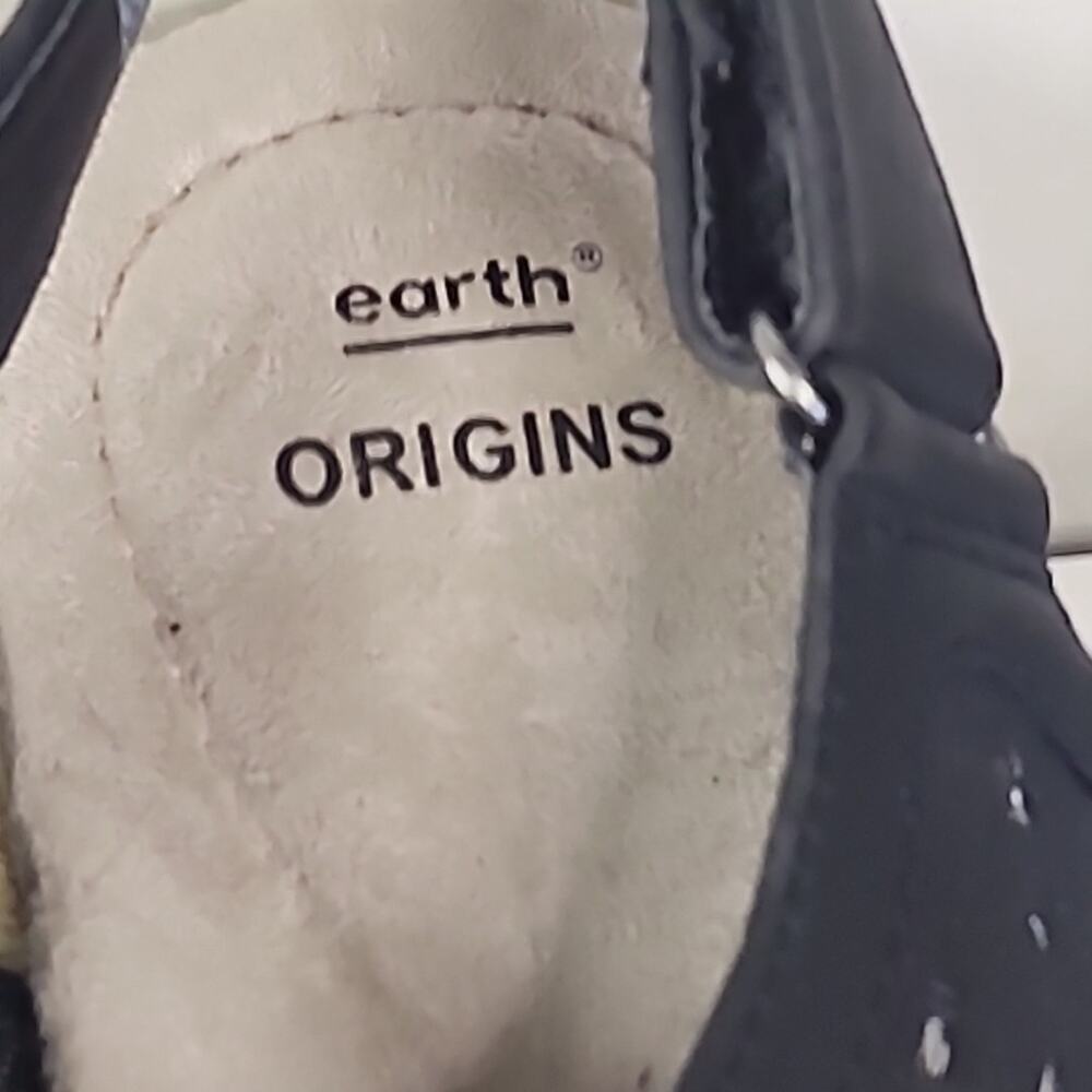 Earth Origin Naples Nevada Wedge Espadrille Sandal 11M Black Leather Basketweave - Picture 5 of 6